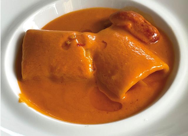Paccheri, a large tubular pasta, has a tomato sauce that’s so perfect that you marvel at the elegance of its simplicity Paccheri, a large tubular pasta, has a tomato sauce that’s so perfect that you marvel at the elegance of its simplicity