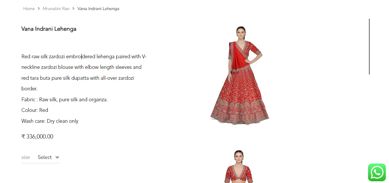 The lehenga choli Kiara Advani wore for the wedding scene in JugJugg Jeeyo.&nbsp; (mrunalinirao.com)