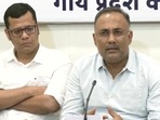 AICC observer Dinesh Gundu Rao with other Congress leaders in Panaji. (ANI) AICC observer Dinesh Gundu Rao with other Congress leaders in Panaji. (ANI) 