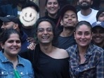 Kareena Kapoor with Sujoy Ghosh on The Devotion of Suspect X sets.