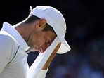 Serbia's Novak Djokovic reacts during his semi final match against Britain's Cameron Norrie&nbsp;