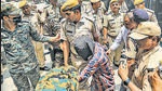 Jaipur: Kanahaiya Lal murder case accused being produced in a NIA court, in Jaipur, Tuesday, July 5, 2022. (PTI Photo) (PTI07_05_2022_000052B) (PTI) Jaipur: Kanahaiya Lal murder case accused being produced in a NIA court, in Jaipur, Tuesday, July 5, 2022. (PTI Photo) (PTI07_05_2022_000052B) (PTI)