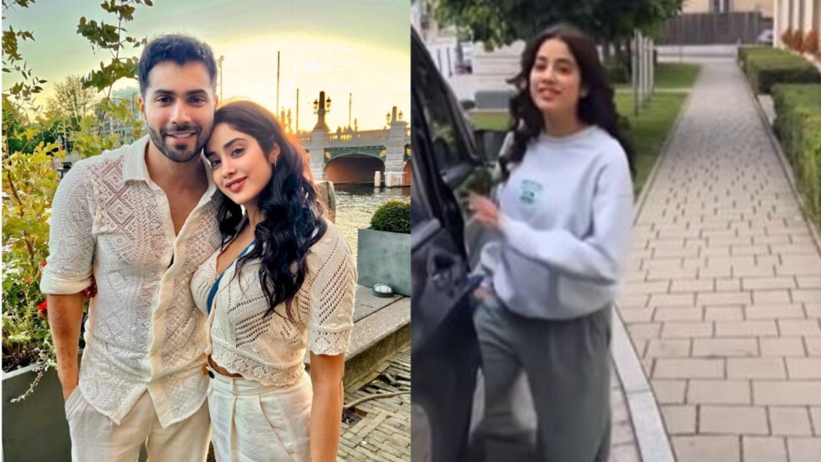 Gay Varun Dhavan Xxx - Janhvi Kapoor reacts after Varun Dhawan chides her for being late to set.  Watch | Bollywood - Hindustan Times