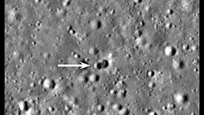 In images released on June 24, Nasa highlighted the new craters near Hertzsprung crater, roughly 28 metres wide. (NASA) In images released on June 24, Nasa highlighted the new craters near Hertzsprung crater, roughly 28 metres wide. (NASA)