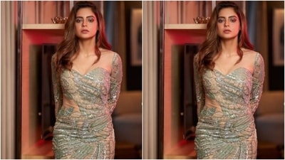 “Eyes are never quiet,” Aamna captioned her pictures. The back of the dress also featured an elaborate neckline. (Instagram/@aamnasharifofficial)