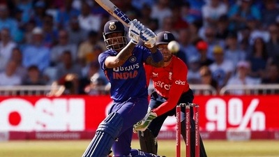 IND vs ENG, 3rd T20I: Suryakumar Yadav plays a shot at Trent Bridge. (Action Images via Reuters)