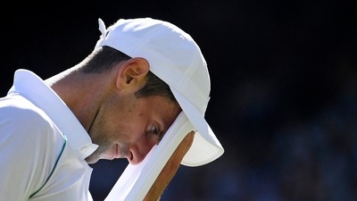 Serbia's Novak Djokovic reacts during his semi final match against Britain's Cameron Norrie&nbsp; (REUTERS)