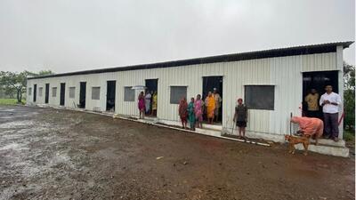 The district administration with the help of private companies has built dwellings to provide temporary shelter to the affected people. (HT PHOTO) The district administration with the help of private companies has built dwellings to provide temporary shelter to the affected people. (HT PHOTO)