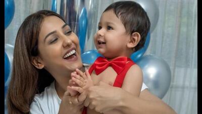 Neeti Mohan with her son, Aryaveer Neeti Mohan with her son, Aryaveer