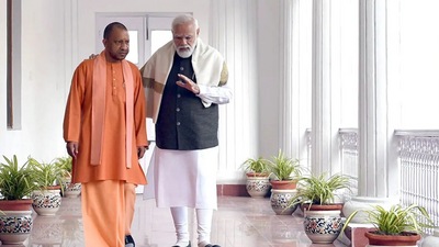 Double Engine Government : Prime Minister Narendra Modi with Chief Minister Yogi Adityanath