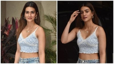 Staying trendy and fashionable during monsoons is a task. The trick is to mix your comfort and chic glamour to get a head-turning look. And it seems Kriti Sanon has cracked this sartorial hack. The paparazzi clicked the star in Mumbai, dressed in a girl-next-door attire perfect for running errands and looking stylish all at once. Scroll ahead to check out her pictures. (HT Photo/Varinder Chawla) Staying trendy and fashionable during monsoons is a task. The trick is to mix your comfort and chic glamour to get a head-turning look. And it seems Kriti Sanon has cracked this sartorial hack. The paparazzi clicked the star in Mumbai, dressed in a girl-next-door attire perfect for running errands and looking stylish all at once. Scroll ahead to check out her pictures. (HT Photo/Varinder Chawla)