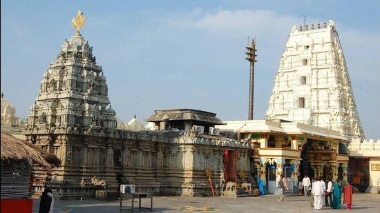 Authorities of the famed Lord Ram temple in Bhadrachalam in Telangana’s Bhadradri Kothagudem district are facing an uphill task of protecting around 890 acres of temple lands, worth crores of rupees, which have been under the encroachment threat over several decades. (HT)