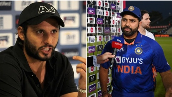 Shahid Afridi and Rohit Sharma(Getty Images)