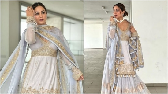 Eid al-Adha 2022: Hina Khan celebrated the special day in style. The actor slipped into a stunning festive ensemble and wishes her fans on her Instagram profile with a slew of pictures. Hina’s wish came gift-wrapped with major fashion cues of festive fashion for her fans to follow. Check out her pictures here.(Instagram/@realhinakhan)