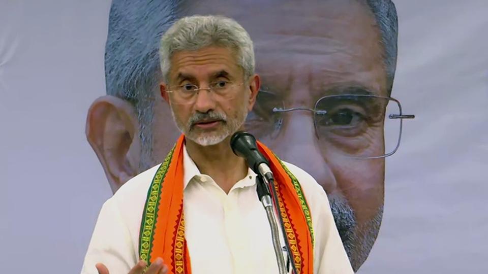 File photo of external affairs minister S Jaishankar addressing an event in Thiruvananthapuram. (ANI)