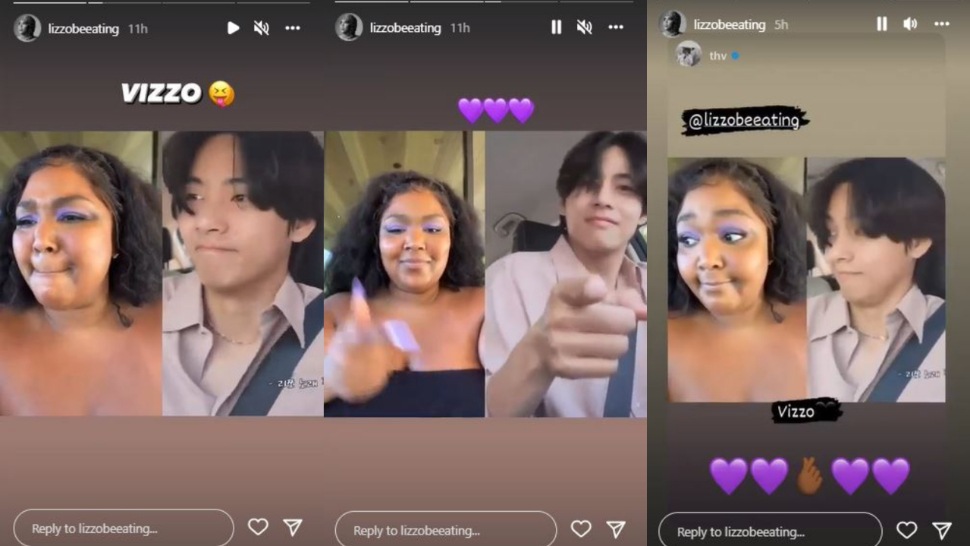 Taking to her Instagram Stories, Lizzo added clips from the video of V aka Kim Taehyung grooving to her song.