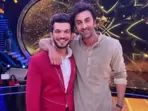 Arjun Bijlani and Ranbir Kapoor posed for a picture during Star Plus' special show Ravivaar With Star Parivaar. Arjun Bijlani and Ranbir Kapoor posed for a picture during Star Plus' special show Ravivaar With Star Parivaar.
