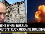 MOMENT WHEN RUSSIAN ROCKETS STRUCK UKRAINE BUILDING MOMENT WHEN RUSSIAN ROCKETS STRUCK UKRAINE BUILDING