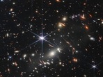 This image provided by NASA on Monday, July 11, 2022, shows galaxy cluster SMACS 0723, captured by the James Webb Space Telescope.&nbsp;(AP)