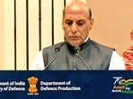 Rajnath Singh addresses a symposium on Artificial Intelligence. Rajnath Singh addresses a symposium on Artificial Intelligence. 
