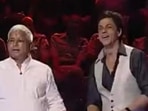 Shah Rukh Khan with Lalu Prasad Yadav on Kya Aap Paanchvi Pass Se Tez Hain. Shah Rukh Khan with Lalu Prasad Yadav on Kya Aap Paanchvi Pass Se Tez Hain.