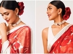 Actor Mrunal Thakur has kickstarted the promotions of her upcoming film Sita Ramam, starring Dulquer Salmaan, with jaw-dropping sartorial picks to make the journey even more memorable. The star chose a floral printed saree as her first look for attending a promotional event, and it deserves all your attention. The traditional silhouette is perfect for attending a wedding in the summers or a cosy date with your girlfriends or partner. Keep scrolling ahead to check out the photos.(Instagram)