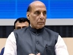 Defence minister Rajnath Singh. (ANI Photo)(Sanjay Sharma) Defence minister Rajnath Singh. (ANI Photo)(Sanjay Sharma)