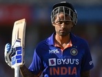 Suryakumar Yadav walks back after playing a scintillating knock of 117 against England at Trent Bridge. &nbsp;