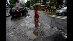 The officials maintained that to fill potholes in asphalt roads a component of dry cold-mix is being used. (Bachchan Kumar/ HT PHOTO) The officials maintained that to fill potholes in asphalt roads a component of dry cold-mix is being used. (Bachchan Kumar/ HT PHOTO)