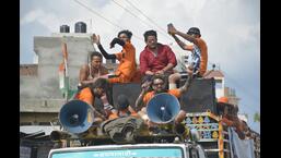 Kanwariyas spotted arriving from Haridwar NH 58, during the 2019 Kanwar Yatra, before the pandemic hit. The vigour and zeal will takeover city this year, after a gap of two years. (Photo: Sakib Ali/HT)