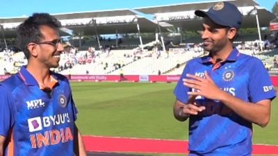 Yuzvendra Chahal and Bhuvneshwar Kumar (Twitter/BCCI)