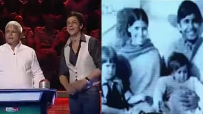 Shah Rukh Khan with Lalu Prasad Yadav on Kya Aap Paanchvi Pass Se Tez Hain. Shah Rukh Khan with Lalu Prasad Yadav on Kya Aap Paanchvi Pass Se Tez Hain.