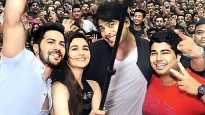 Varun Dhawan with Sidharth Shukla and Alia Bhatt.