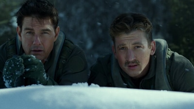 Tom Cruise and Miles Teller in a still from Top Gun: Maverick.