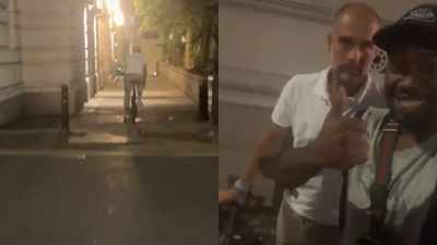 Pep Guardiola was chased by a fan. (Twitter/@EricNjiiru)