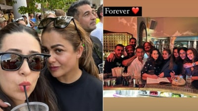 Karisma Kapoor and Amrita Arora's photos from London.