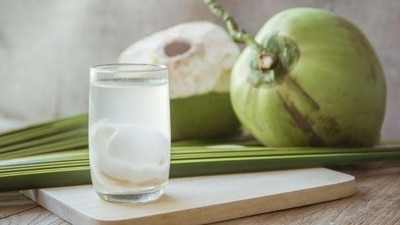 1. Coconut Water: A drink filled with nutritious value that’s low on calories and carbs, that coconut water for you. Coconut water is filled with natural vitamins and minerals. Thus, it is an ideal hydration drink during the summer and monsoon seasons. The beverage provides you with the required hydration while ensuring your calorie and carbs intake stays low. You can also opt for ready-to-drink bottled tender coconut water that you can consume anywhere, anytime with ease, one's that are 100% organic with no added sugar or preservatives.&nbsp; (Shutterstock)
