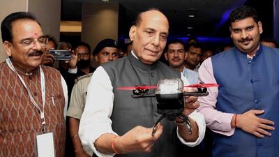 The products were launched as part of ‘Azadi Ka Amrit Mahotsav’ celebrations. (Rajnath Singh | Twitter) The products were launched as part of ‘Azadi Ka Amrit Mahotsav’ celebrations. (Rajnath Singh | Twitter)