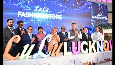 Chief minister Yogi Adityanath during the inauguration of Lulu Mall in Lucknow on Sunday. (Deepak Gupta/HT Photo)