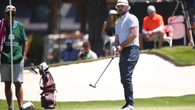 Musician and actor Justin Timberlake was one of the many celebrities who took part in the American Century Championship at Edgewood Tahoe Golf Course in Nevada. He is seen during the final round on Sunday. (Getty Images/AFP) (AFP) Musician and actor Justin Timberlake was one of the many celebrities who took part in the American Century Championship at Edgewood Tahoe Golf Course in Nevada. He is seen during the final round on Sunday. (Getty Images/AFP) (AFP)