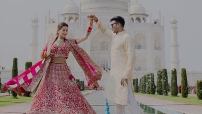 Payal Rohatgi and Sangram Singh visit Taj Mahal. Payal Rohatgi and Sangram Singh visit Taj Mahal.