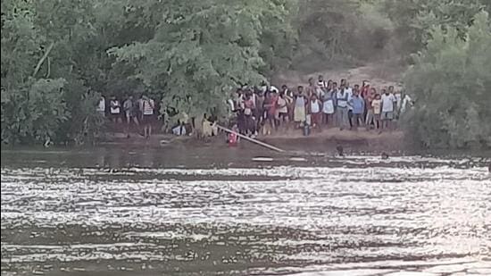 Divers tied a rope across the river and brought all the tourists back to safety with the help of ropes and tubes. (Sourced)