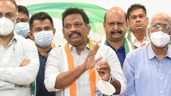 File photo of Michael Lobo had joined the Goa Congress with state in-charge Dinesh Gundu Rao and former CM Digambar Kamat.&nbsp;