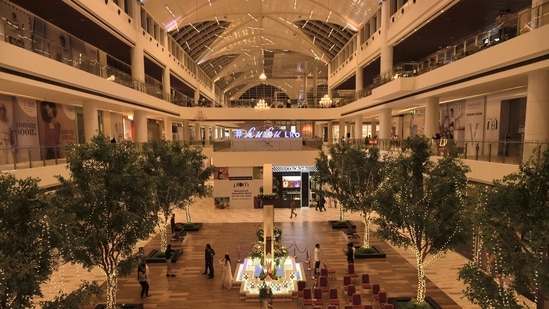 LuLu Mall after its inauguration by Uttar Pradesh Chief Minister Yogi Adityanath, in Lucknow.(PTI)