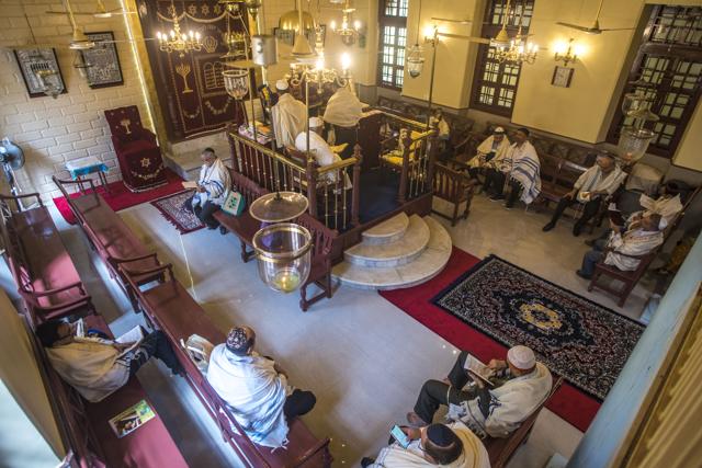 Offering prayers on Rosh Hashana or the Jewish New Year at Shaare Rason Synagogue in Mumbai, India, on Monday, September 30, 2019. (Pratik Chorge/HT Photo)