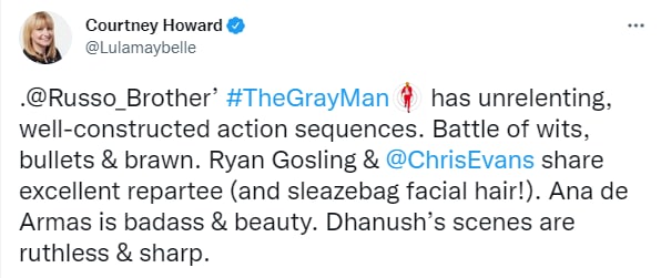 The Gray Man Dhanush Pens Message For Chris Evans Ryan Gosling Netflix  Project