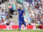 India's Mohammed Shami celebrate the dismissal of England's Ben Stokes during the 1st ODI.(ANI) India's Mohammed Shami celebrate the dismissal of England's Ben Stokes during the 1st ODI.(ANI)