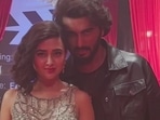 Arjun Kapoor and Tejasswi Prakash on the sets of Naagin 6. Arjun Kapoor and Tejasswi Prakash on the sets of Naagin 6.