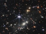 This image provided by NASA on Monday, July 11, 2022, shows galaxy cluster SMACS 0723, captured by the James Webb Space Telescope.&nbsp;(AP)