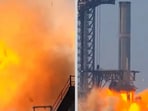 SpaceX Booster 7 engulfed in a ball of flame during test launch.( Twitter via NASA livestream)